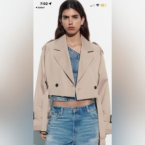 Oversized cropped biker jacket
